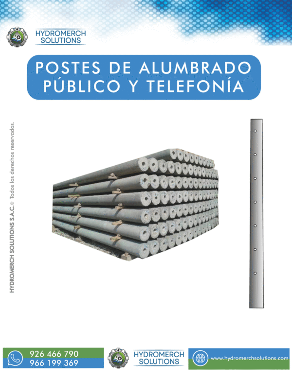 Postes de alumbrado público y telefonía