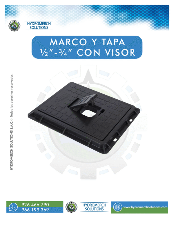 Marco y tapa termoplástico con visor
