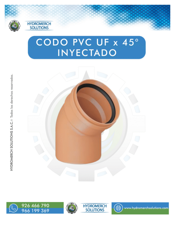 Codo 45° inyectado PVC