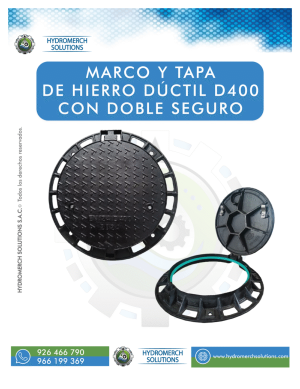 Marco y Tapa de hierro dúctil D400