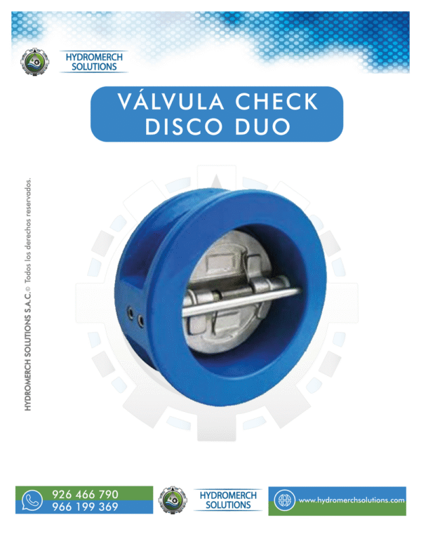 Válvula check disco dúo