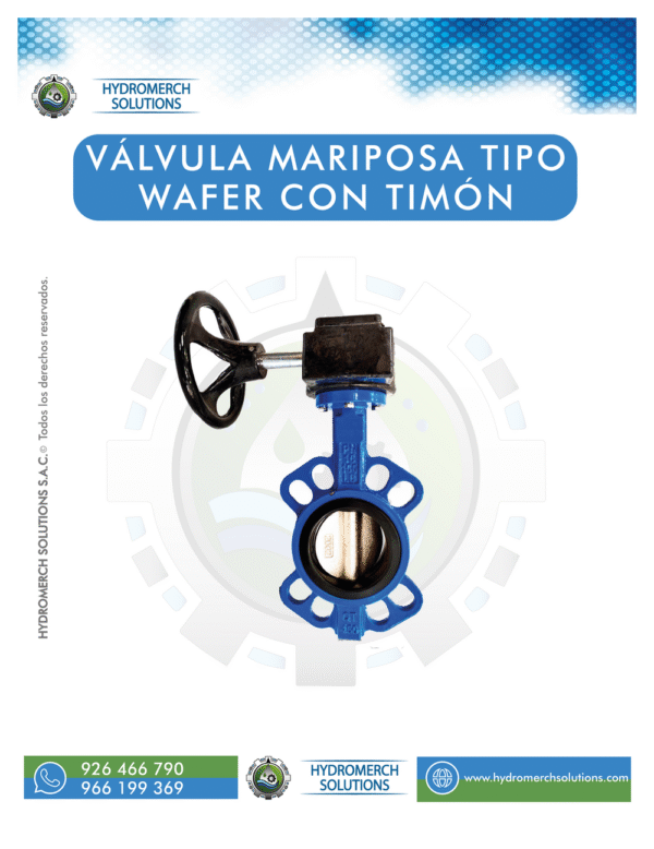 Válvula mariposa tipo wafer con timón
