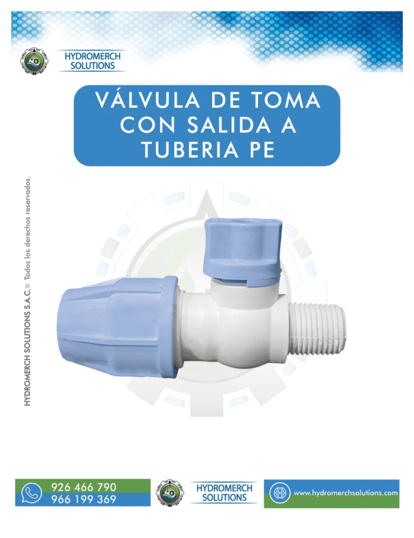 Válvula de toma con salida a tubería PE